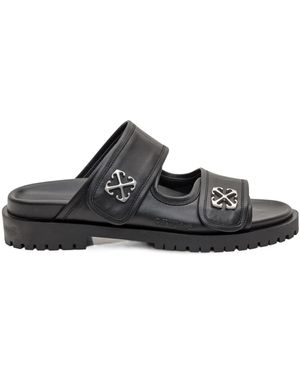 Off-White c/o Virgil Abloh Logo Plaque Slip-On Slides - Black