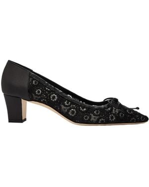 Manolo Blahnik Martebal 50 Lace And Satin Pumps - Black