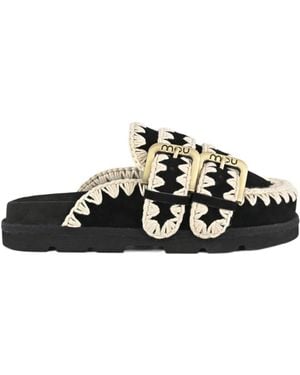 Mou Low Bio Sabot Two-Buckles - Black