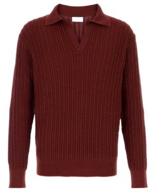 Ferragamo Crew-Neck Knit Top - Red