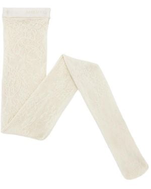 McQueen Floral Lace Tights - White