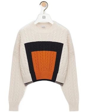 Loewe Anagram Patch Cropped Jumper - White