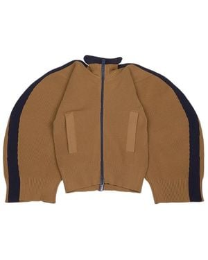 Sacai Zipper Cardigan - Brown