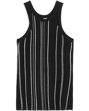 TOTEME Totême Braid Sleeveless Ribbed Tank Top - Black