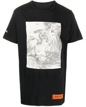 Heron Preston Crew Neck Heron Print T-Shirt - Black