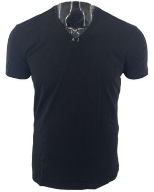 Armani Jeans V-Neck Short-Sleeved T-Shirt - Blue
