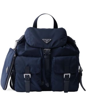 Prada Medium Re-Nylon Backpack - Blue