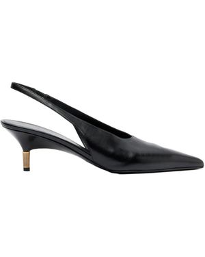 KHAITE Bella 55 Leather Slingback Sandals - Black