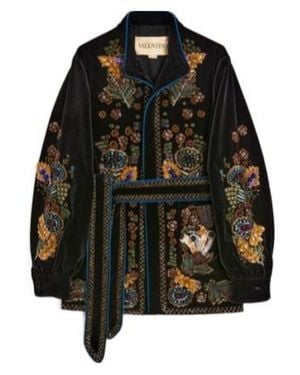 Valentino Beaded Velvet Overshirt - Black