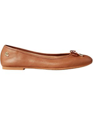 Ralph Lauren Solid Color Ballet Pumps - Brown