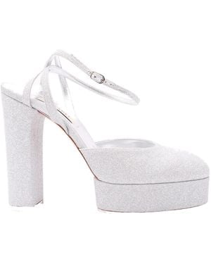 Casadei Betty Citylight Round-Toe Platform Court Shoes - White