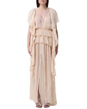 Blumarine Pleated Dress - Natural