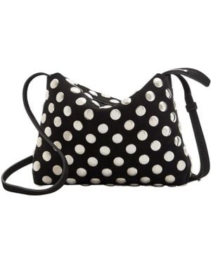 KHAITE Lina Medium Studded Crossbody Bag - Black