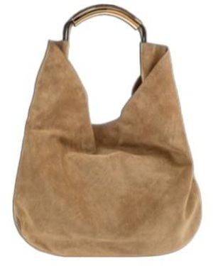 Moschino Suede Handbag - Natural