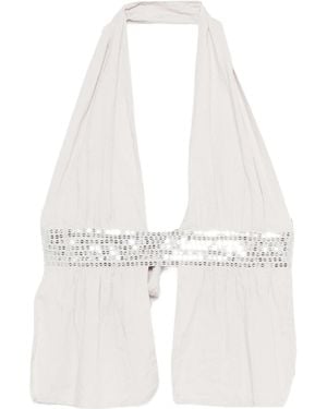 GIMAGUAS Infinito Embellished Halterneck Top - White
