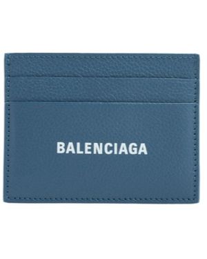 Balenciaga Logo Printed Cash Card Holder - Blue
