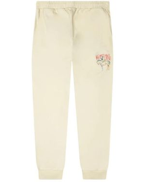 Helmut Lang Logo-Print Sweatpants - Natural
