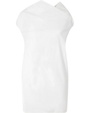 KHAITE Tatia Pleated Mini Dress - White