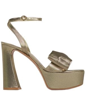 Gianvito Rossi Bow-Tie Thick Sole Sandals - Metallic