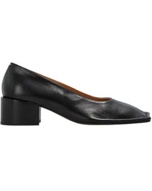 Maison Margiela Square-Toe Block Heel Court Shoes - Black
