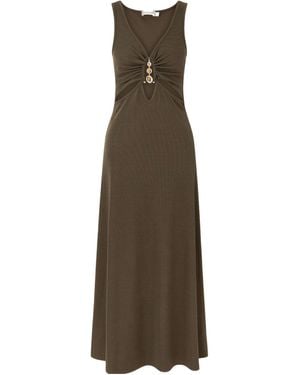 Christopher Esber Droplet Crystal Tank Dress - Natural
