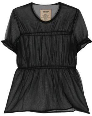 Uma Wang Seam-Detail Sheer Blouse - Black