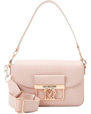 Moschino Plaque Shoulder Bag - Pink
