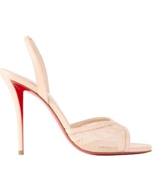 Christian Louboutin Leather-Trimmed Slingback Sandals - Pink