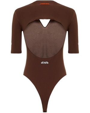 Heron Preston Hollowed-Out Short-Sleeved Jumpsuit - Brown