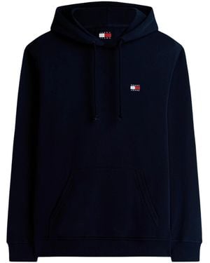 Tommy Hilfiger Tommy Badge Brushed Fleece Hoodie - Blue
