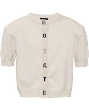 ROTATE BIRGER CHRISTENSEN Letter Buttoned Cardigan - White