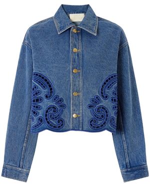 Ulla Johnson Embroidered Denim Jacket - Blue