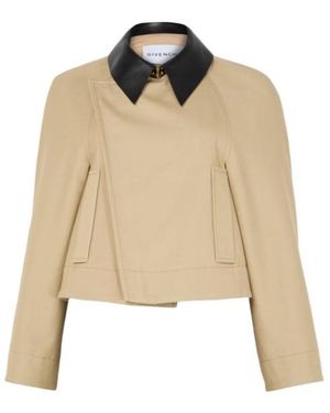 Givenchy Collared Long-Sleeved Short Coat - Natural