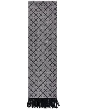 By Malene Birger Fringed Patterned Scarf - Gray