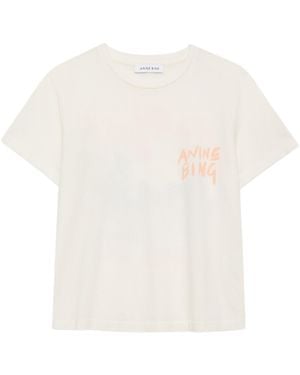 Anine Bing Crew Neck Short-Sleeved T-Shirt - White