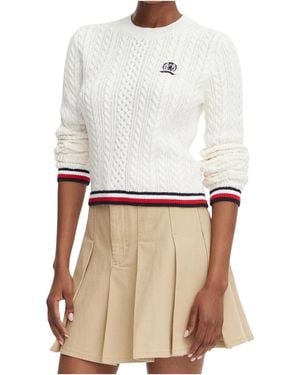 Tommy Hilfiger Crew-Neck Knit Top - White