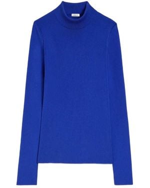 Jil Sander Technical Mock-Neck Jumper - Blue