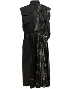 Sacai Printed Midi Dress - Black
