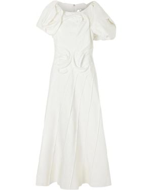 Gabriela Hearst Navi Linen Midi Dress - White