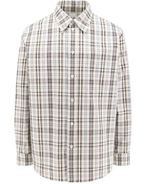 Bottega Veneta Checked Cotton Shirt - White