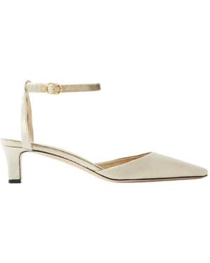 The Row Carla Velvet Pumps - White