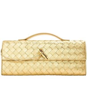 Bottega Veneta Metallic Woven Leather Clutch