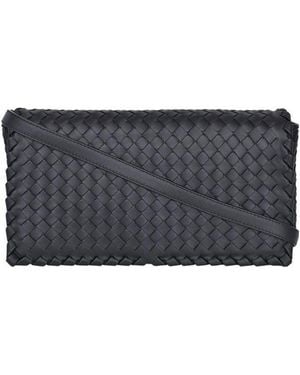 Bottega Veneta Intrecciato Woven Shoulder Bag - Grey