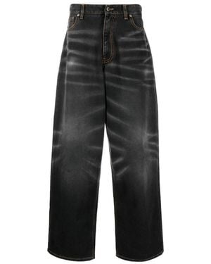 Y. Project Washed-Effect Wide-Leg Jeans - Black