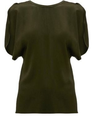 Victoria Beckham Draped-Sleeve Blouse - Green