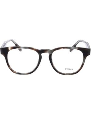ZEGNA Round Frame Glasses - White