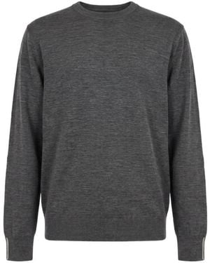 Peserico Crew-Neck Long-Sleeve Knit Top - Grey
