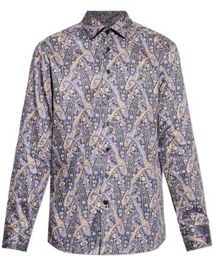 Etro Maxi Flower Paisley Shirt - Blue