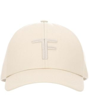 Tom Ford Logo-Embroidered Curved Peak Baseball Cap - White