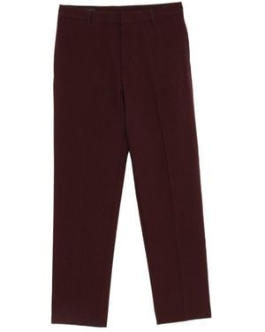 Emporio Armani Pressed-Crease Straight-Leg Trousers - Red